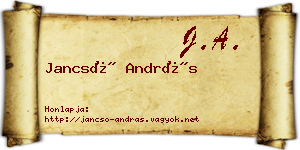 Jancsó András névjegykártya