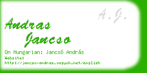 andras jancso business card