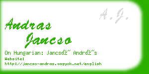 andras jancso business card